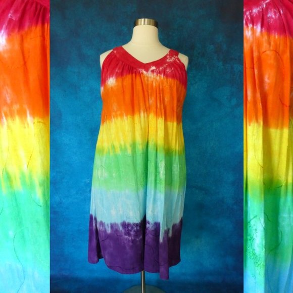Jackpot Custom Tie Dye Festival Dress One Size - Picture 2 of 7